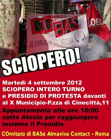 Sciopero Atesia 4 settembre 2012