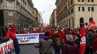 La manifestazione dei lavoratori TIM del 25 febbraio
